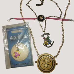 Harry Potter Necklaces Time Turner House Crest Slider Charm Bracelet Costume